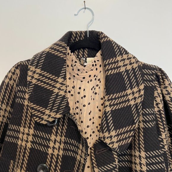 GANNI  Pintuck Ruffle Swing Top Size 12 - Picture 3 of 3